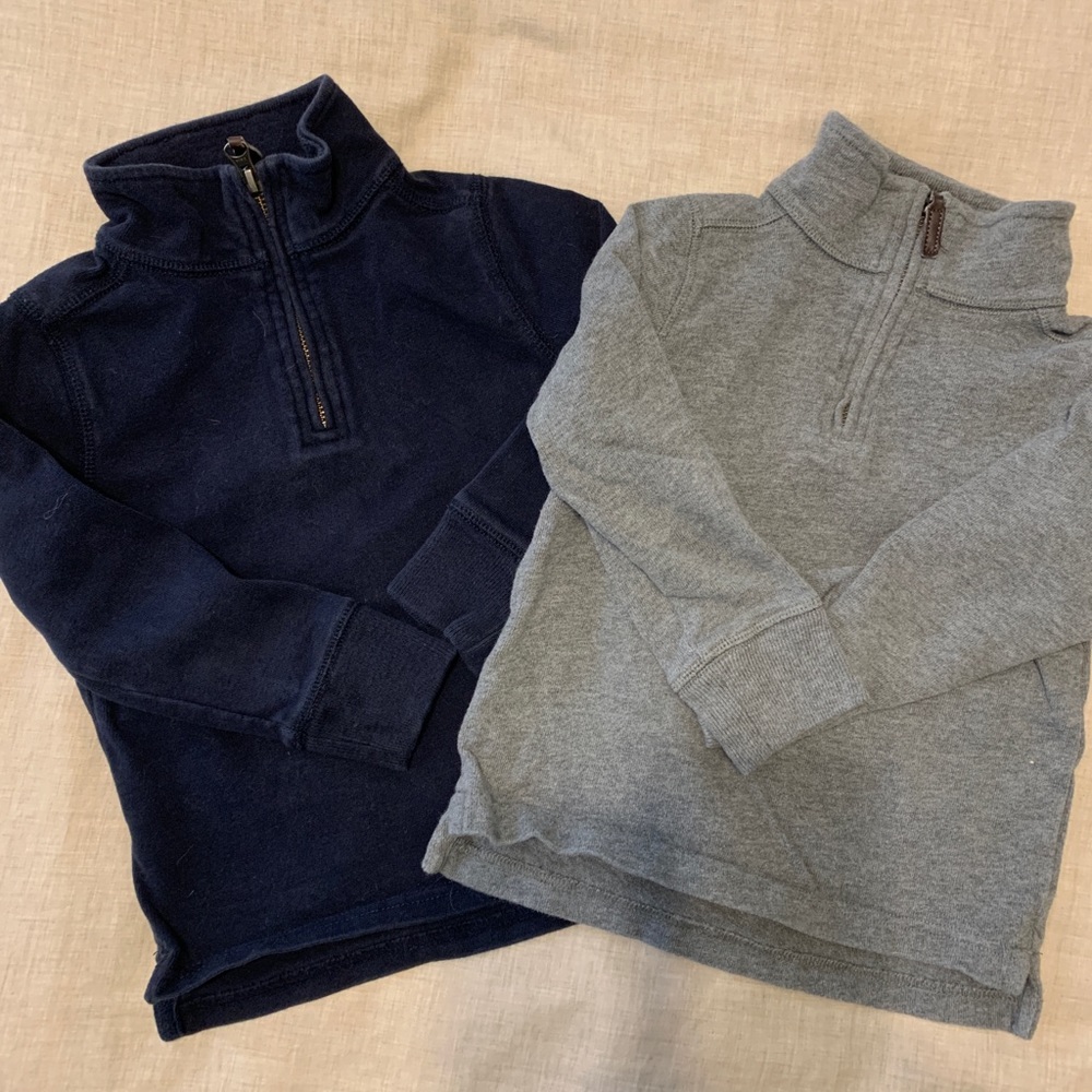 Two J.Crew Crewcuts 1/4 Zip Pullovers - Size 3T